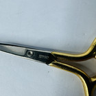 Vintage Germany Small Scissors Gold Tone Handle Sewing Quilting 4 Inches Metal