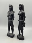 Pair Of Mid 20th Century Filipino Ebony Wood Carvings  Native Hunter   Gatherer