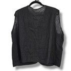 Vintage Hand Embroidered Mirror Work Folk Vest Black Cotton Neon Floral Bird