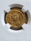 Byzantine Empire Justin Ii Gold Solidus Ngc Ms Ancient Coin