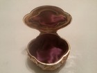Vtg  Metal Filigree Gold Trinket Jewelry Box Cherubs Victorian Scenes