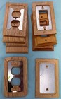 Lot Of 9  Wood Medium Light 3 Decora  4  square  1  round  Duplex Outlet 1 Blank