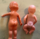 Two Vintage 1940s 50s Hard Plastic Dolls Irwin Toddler Girl   Banner Baby Doll