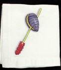 Crate   Barrel Tidbits Group Of 6 Embroidered Napkins Various Design Motifs