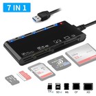 Usb 3 0 Memory Card Reader  7 In 1 Adapter Hub  For Sd  Cf  Tf  Micro Sd  Xd  Ms