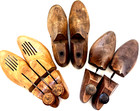 Vtg 3 Lot Mens Cedar Wood Shoe Trees   Size L   Primitive Cobblers Shoe Moulds