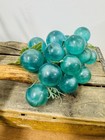 Vintage Large Acrylic Lucite Grapes Green Cluster On Driftwood