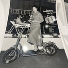Vintage Ladies Riding Motorscooter     1950   s 2 Original Press Ad Photo