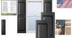 Vinyl Raised Panel Shutters Black 12x80  - Durable  Low Maintenance Pair
