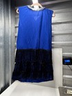 Royal Blue Fringe Dance Dress Sequin Neckline Latin Salsa Costume 