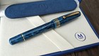 Molteni Pen Modelo 54 Caribe Blue Gold Trim Lt Ed Of 88 Fountain Pen