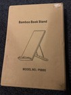 Bamboo Book Stand  Large Cookbook Holder Reading Book Holder With 5 Adjustable H