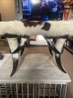 Vintage Cow Hide And Steer Horn Ottoman