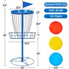 Disc Golf Set Portable Disc Golf Target Basket 24 Chains With 3 Dics And 1 Bag