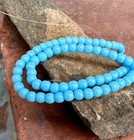 Blue Turquoise Czech Glass Beads 3mm Round 50 Druk