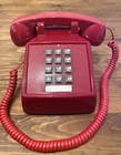 Vintage Cortelco Red Push Button Touch Tone Desk Table Top Telephone