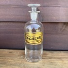 Antique Apothecary Jar Labeled Tr  Cascarl Glass Pharmacy Bottle 8      Stopper