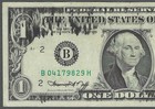 1974  1 Ink Smear Error On Front Crisp Xf Federal Reserve Note 