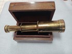 Vintage Style Brass Telescope Spyglass With Wooden Box Brass Trim  Made In India