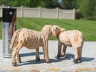 Vintage Mini Itty Bitty Hand Carved Wood Painted Lambs Sheep Nativity Figure Old