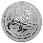 2018 Lunar Dog Australia 2 Oz Bu Silver Coin In Mint Capsule - Series 2
