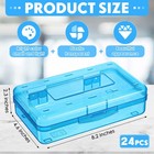 Fainne 24 Pack Clear Plastic Pencil Box  Blue  Purple
