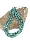 Turquoise Heishi Bead 6mm 3 Strand Navajo  Sterling Silver Necklace 27  1138