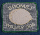 Nos Original 70s Vintage Lemons Are Yellow 3 5  Patch Funny Humor Hippie Retro