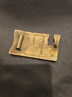 Vintage Metal Belt Buckle  Brass  Nice Western Design  3 3 4  X 2     1 