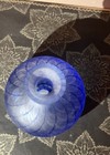 Vintage Blue Swirl Glass Perfume Bottle No Topper Made In Taiwan