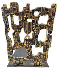 Vintage Judaica Israel Menorah Book Ends Judaism Jewish Hebrew Heavy Brass