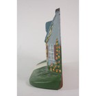 Vintage Style Cast Iron Cottage House Door Stop Hand Painted Flower Vine Decor