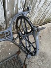 Antique Singer Treadle Sewing Machine Cast Iron Base Parts Wheel And Pedal 