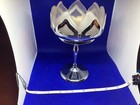 Farber Bros Frosted Glass Chrome Art Deco Lotus Compote Krome-kraft New York
