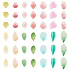 90pcs Gradient Color Leaf Baking Painted Transparent Glass Petal Beads 15 23 5mm