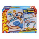 Deluxe Hot Wheels Track Set With Motorized Booster  1 64 Scale Cars  Speed Jump