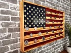 New Challenge Coin Holder Rustic American Flag Patriotic Wall Art Wedding Gift