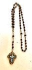 Antique 1800 s Filigree 800 Silver Rosary With Reversible Enamel Crucifix