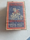 Gold Prospector Paning Gold Match Box Advertising Sign Box Antique Rare Box
