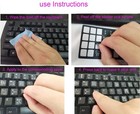 Korean Non-transparent Keyboard Sticker With White Lettering On Black Backgro   