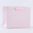 Pink Dot Wavy Surface Gift Bag W  Free Tissue  Medium