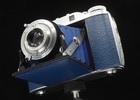 Agfa Isolette Iii F4 5 Solinar - New Blue Leatherette   Light Grey Bellows   