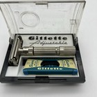 Vintage Gillette Fatboy Adjustable Safety Razor With Case With Razor