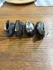 2 Pair Vintage Infant Baby Soft Sole  Shoes 1pair Black And 1 Pr Blue   Black