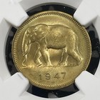 1947 Belgian Congo 2 Francs Ngc Ms64 Lot g3562 Choice Unc  Elephant