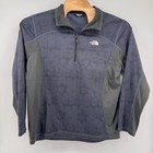 The North Face Pullover Mens Xl Grey Geometric Grid 1 4 Zip Fleece Contrast