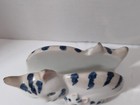 Henriksen Imports Ceramic Cat And Kitten Napkin Holder Japan White Blue Kitchen
