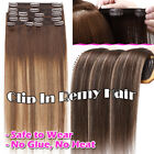Extra Thick Double Weft 100  Remy Human Hair Extensions Full Head Clip In 8piece