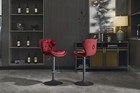 2set Velvet Bar Stools Swivel Counter Height 24 8 -33  Adjustable Bar Chairs Red