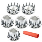 For Semi Truck Wheel Axle Covers Spiked Chrome Front   Rear Hub Cover Kit 33mm